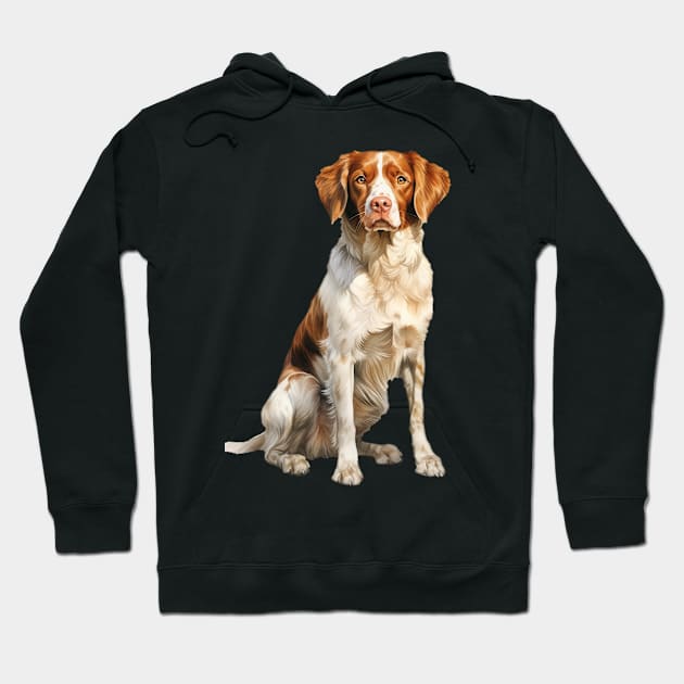 Brittany Spaniel Hoodie by DavidBriotArt